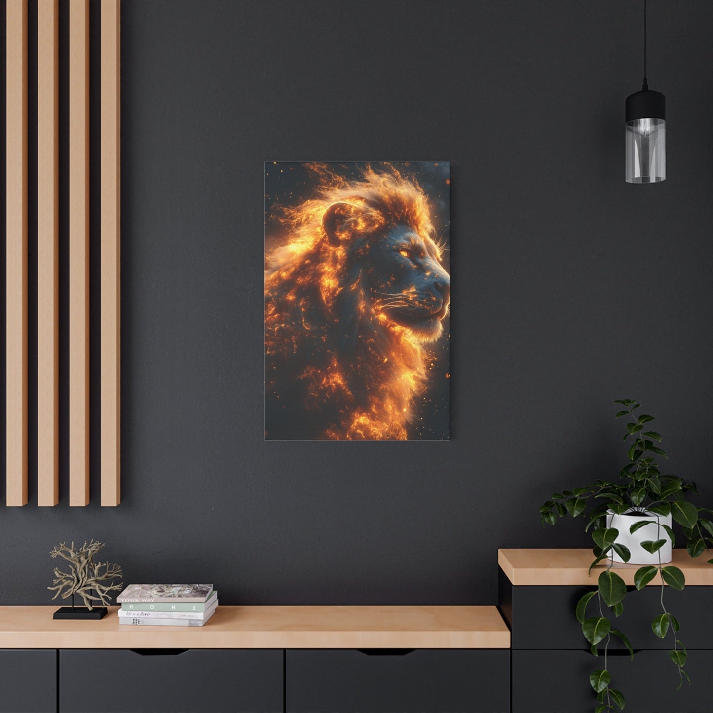 Fierce Lion Canvas Artwork, Wild Animal Decor, Bold Home Wall Art, Inspirational Gift, Unique Lion Print, Modern Decor