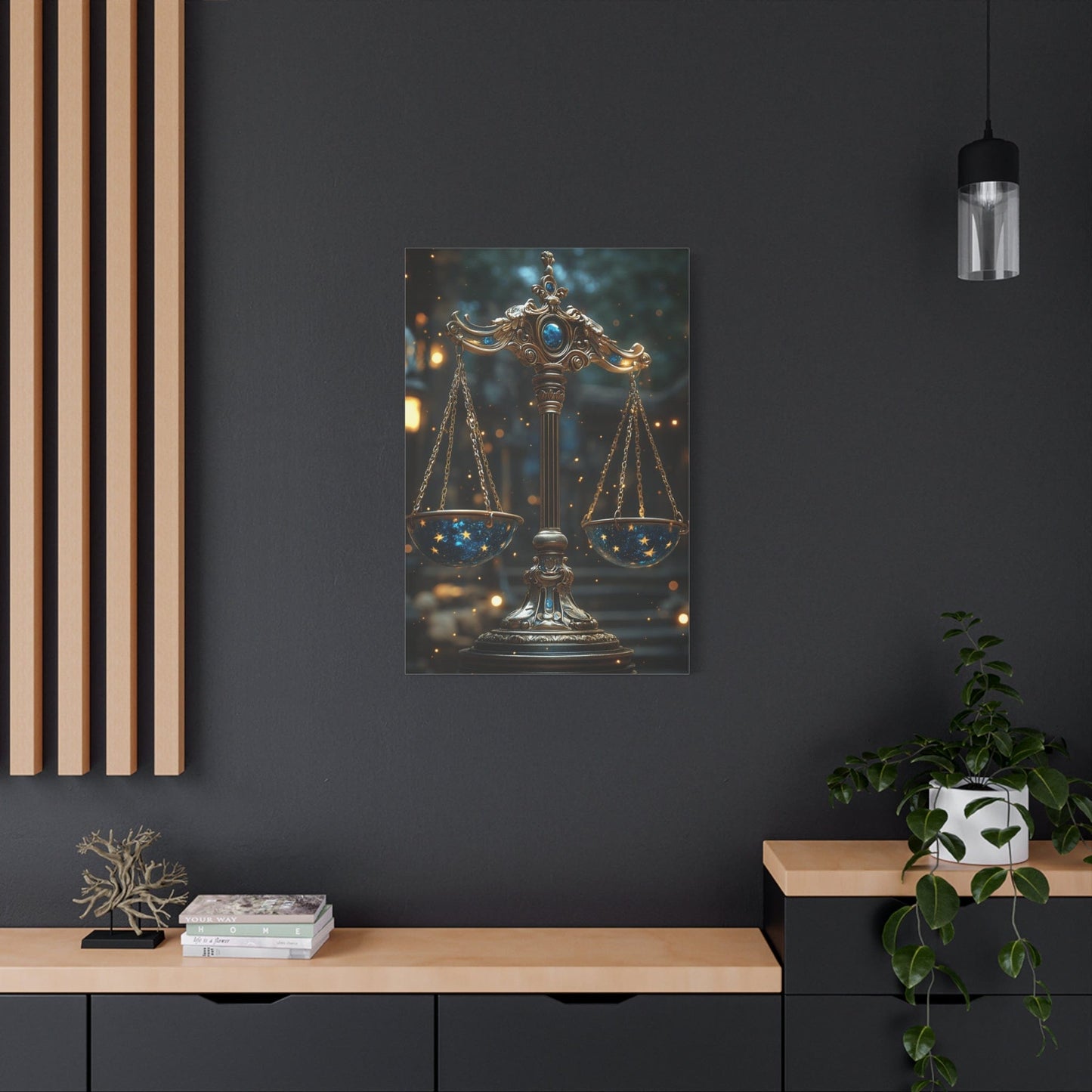 Celestial Scales Canvas Art, Starry Balance Wall Decor, Astrology Gift, Cosmo Home Decor, Spiritual Artwork, Zodiac Decoration