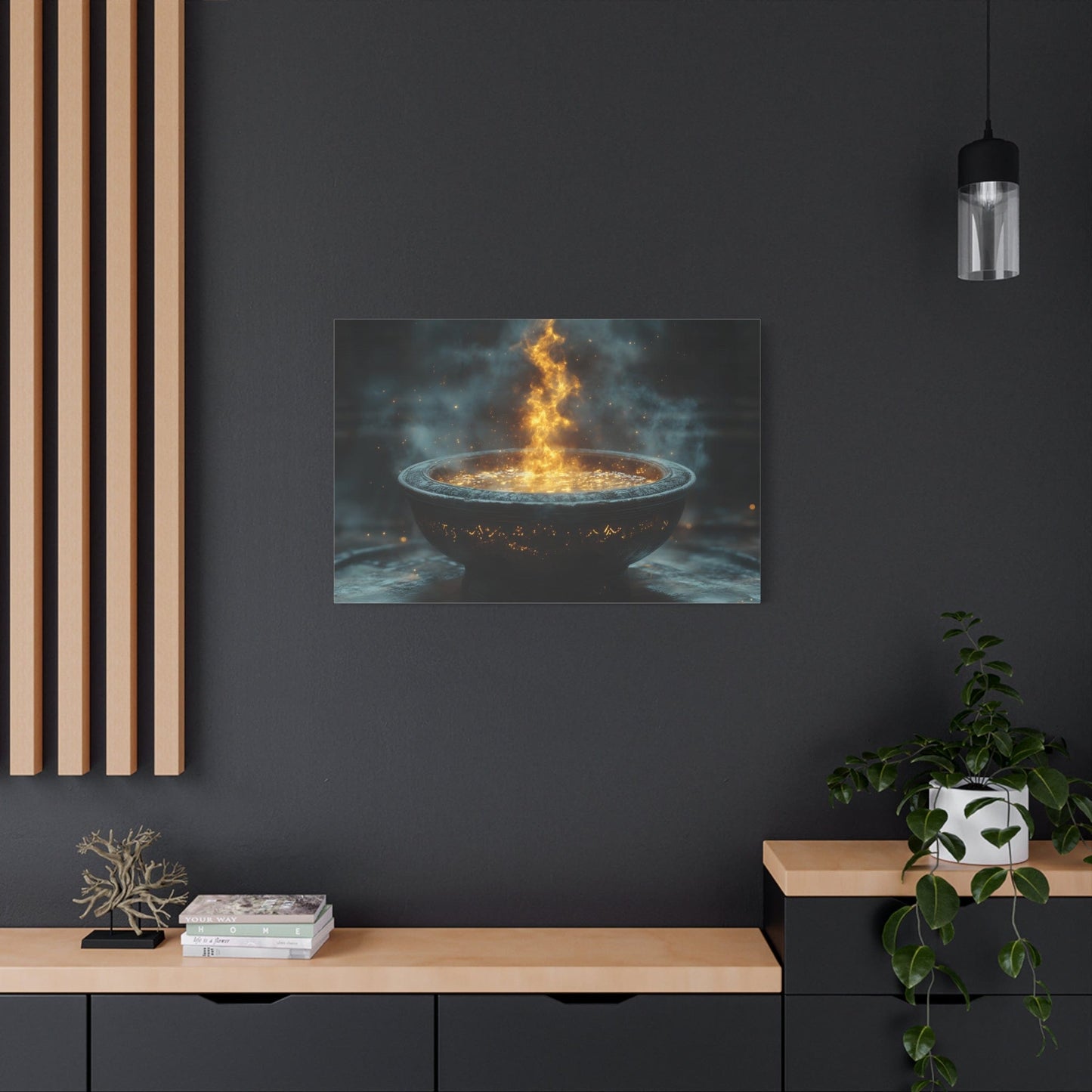 Mystical Fire Canvas Art, Home Décor, Aura Wall Art, Gift for Nature Lovers