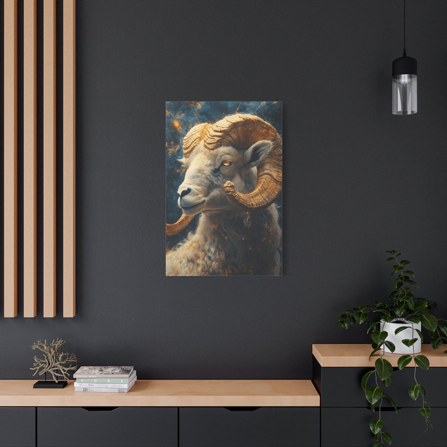 Ram Portrait Matte Canvas Wall Art, Animal Decor for Home, Rustic Wall Decor, Gift for Animal Lovers, Unique Birthday Gift