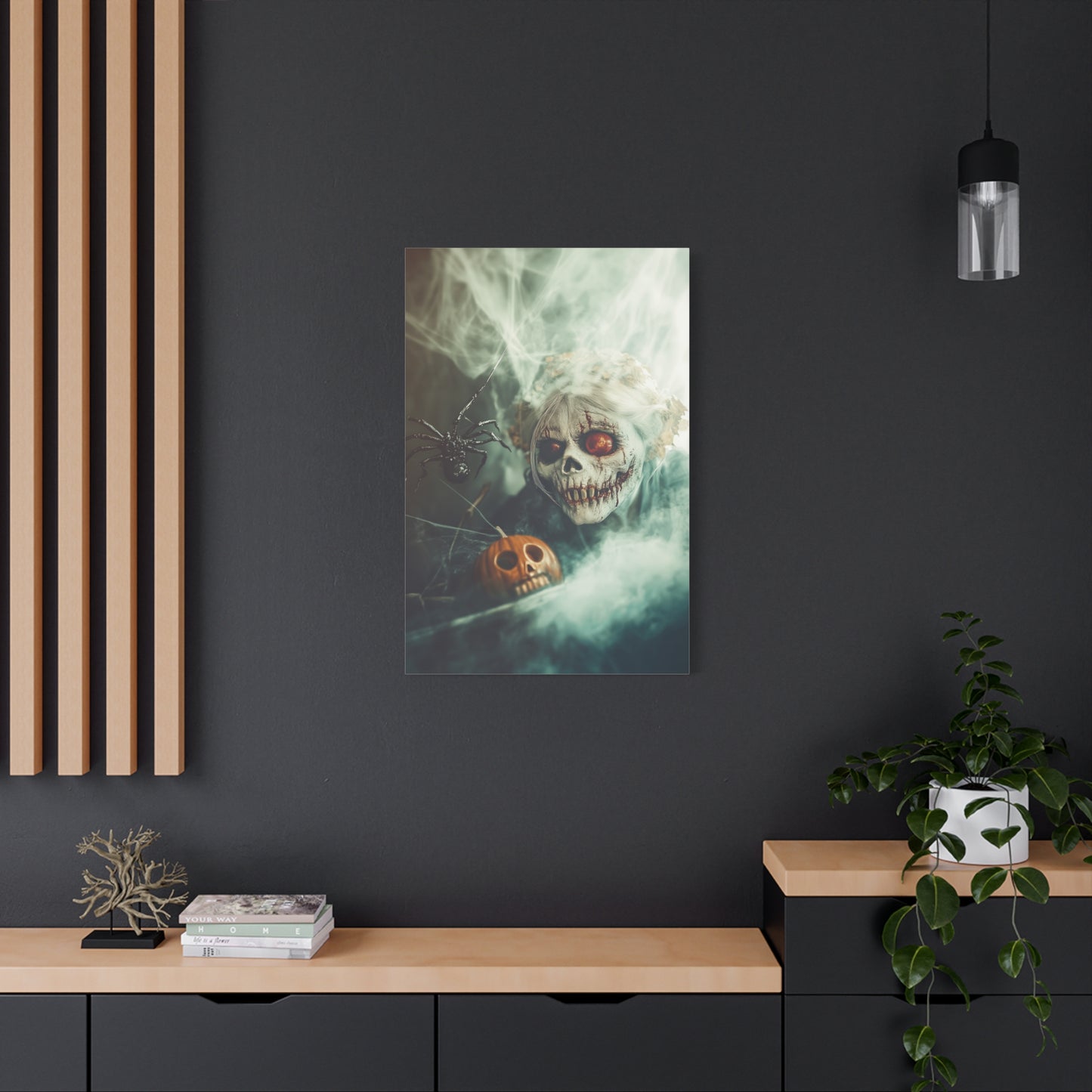 Spooky Halloween Wall Art, Framed Canvas Print, Haunted Decor, Gothic Artwork, Home Decor for Fall Celebrations