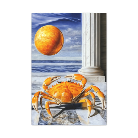 Vibrant Crab Art Canvas Print, Coastal Home Decor, Beach Wall Art, Unique Gift for Ocean Lovers, Nautical Themed Artwork, Summer Decor