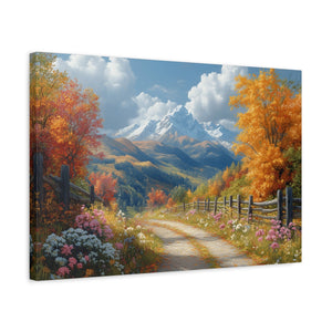Nature-Inspired Stretched Canvas Art, Scenic Autumn Landscape Wall Decor, Home Decoration, Gift for Nature Lovers, Nostalgic Art