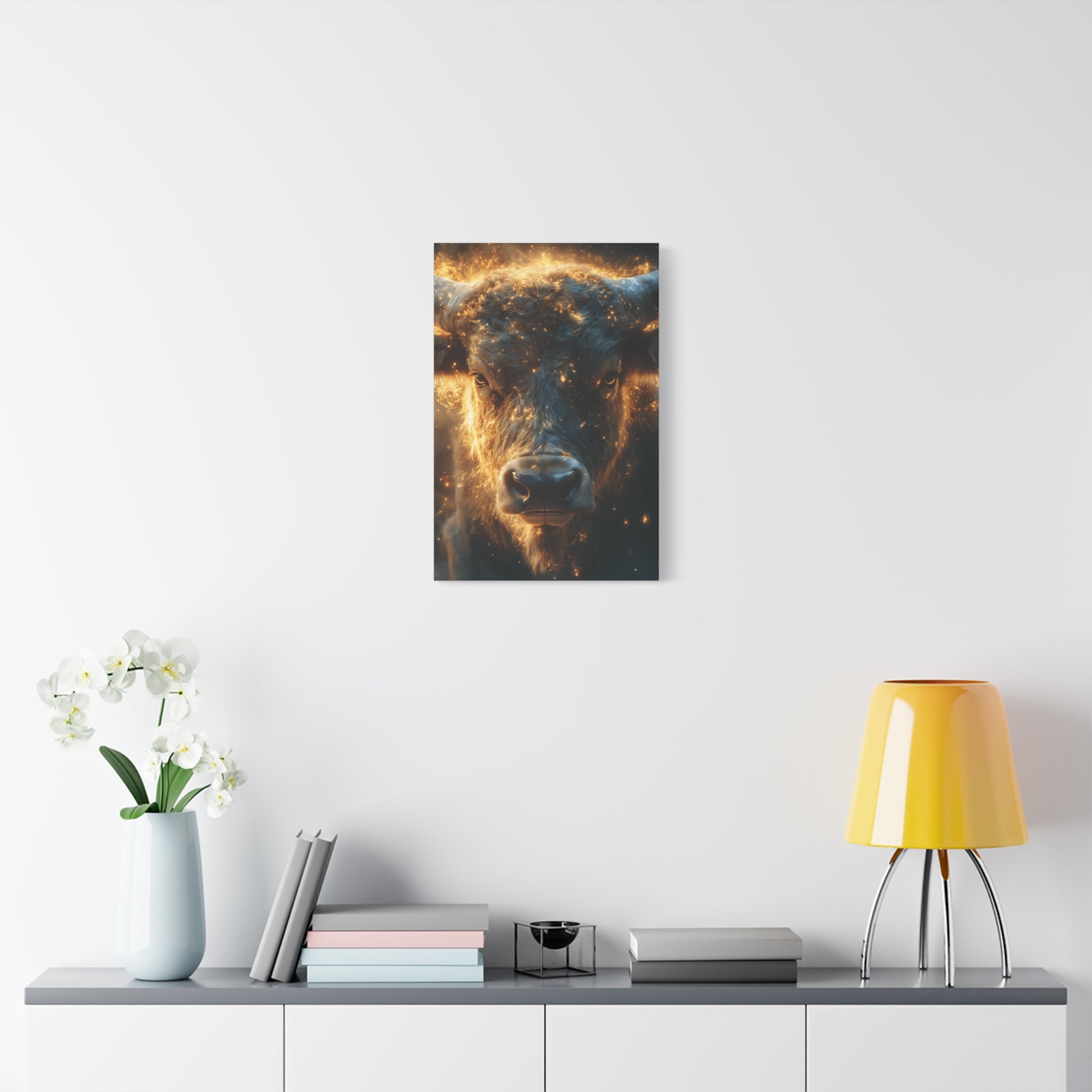 Stretched Canvas Wall Art, Bull Artwork for Home Decor, Rustic Farmhouse Style, Perfect Gift for Animal Lovers, Ideal for Living Room [...]