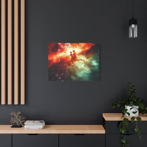 Cosmic Love Canvas Art, Celestial Couple Print, Space Wall Decor, Romantic Gift, Unique Home Artwork