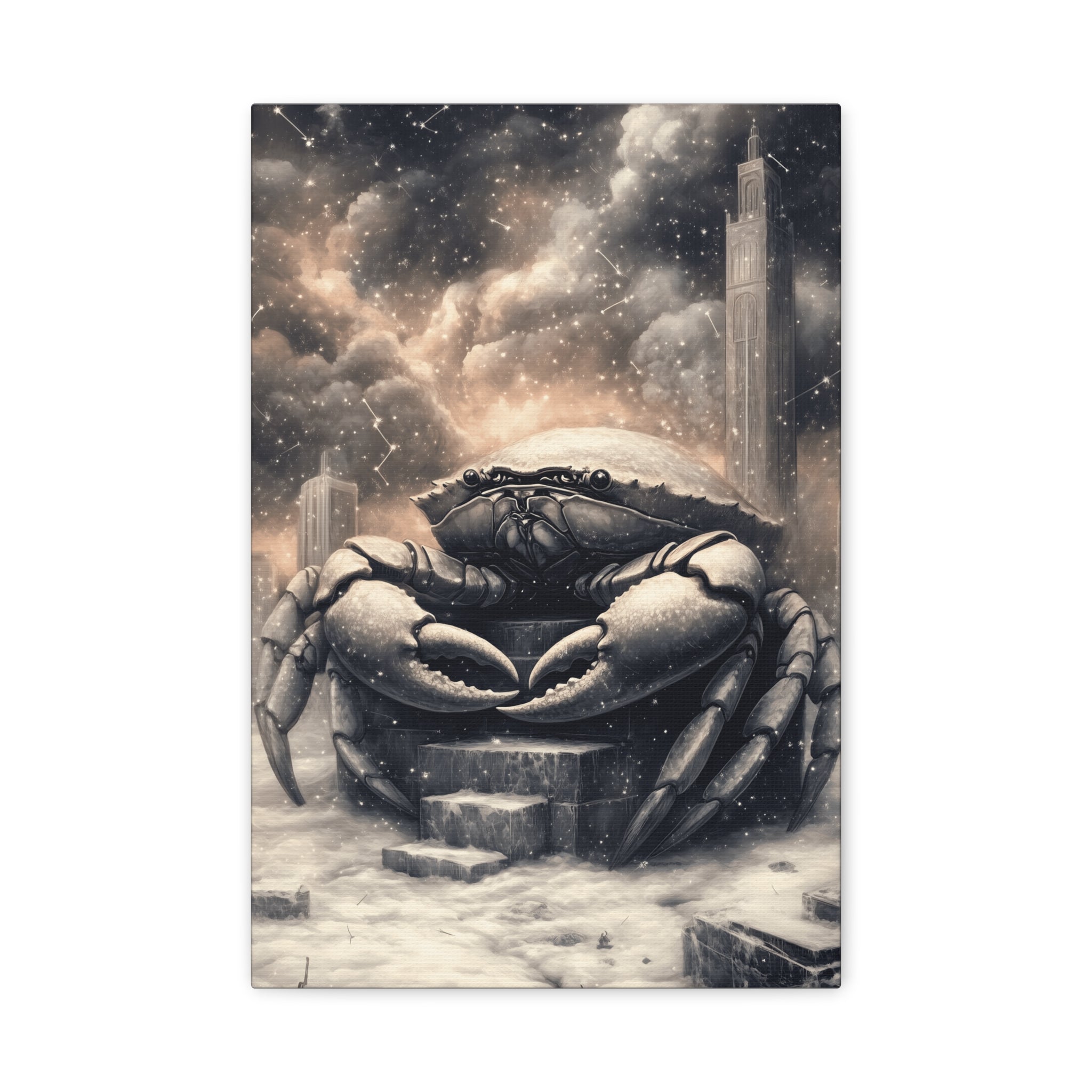 Intricate Crab Art Canvas Print, Coastal Decor, Ocean Lover Gift, Modern Wall Art, Nautical Home Accent