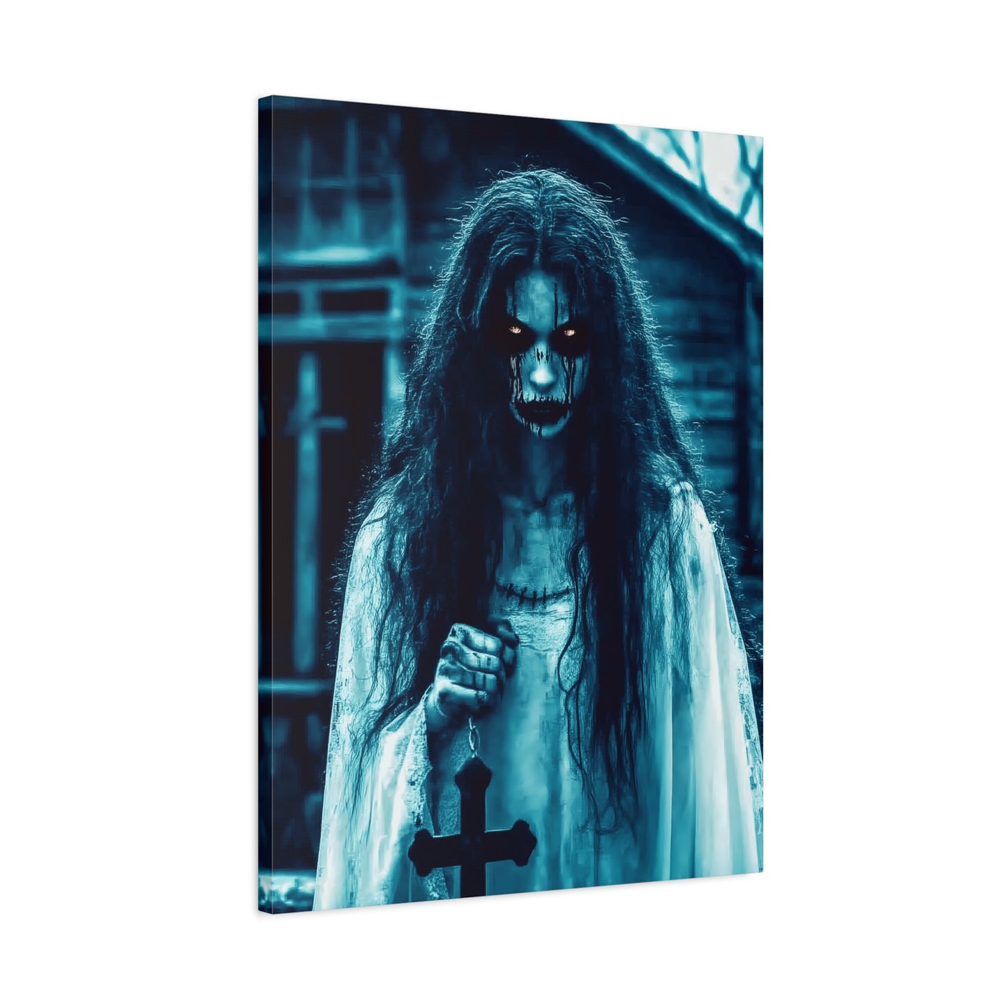 Spooky Horror Matte Canvas Wall Art - Creepy Decor for Halloween, Ghostly Home Decor, Dark Art for Gothic Lovers, Unique Gift Idea