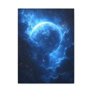 Stellar Canvas Art Print, Galaxy Wall Décor, Celestial Home Decoration, Starry Night Artwork, Cosmic Blue Decor