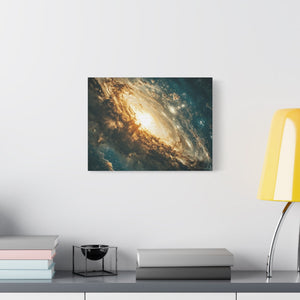 Abstract galaxy wall art matte canvas print with celestial cosmic design for home décor and space lovers