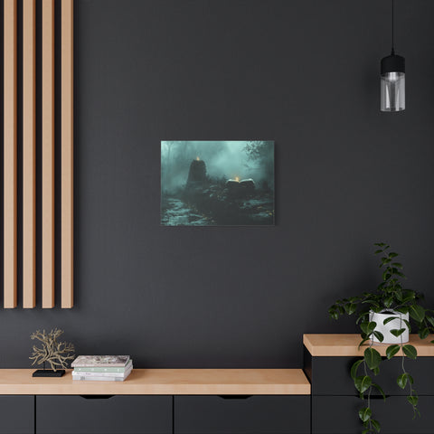 Mystical Book Canvas Art, Enigmatic Wall Decor, Fantasy Themed Home Decor, Gift for Book Lovers, Unique Art Piece, Wall Art for Halloween