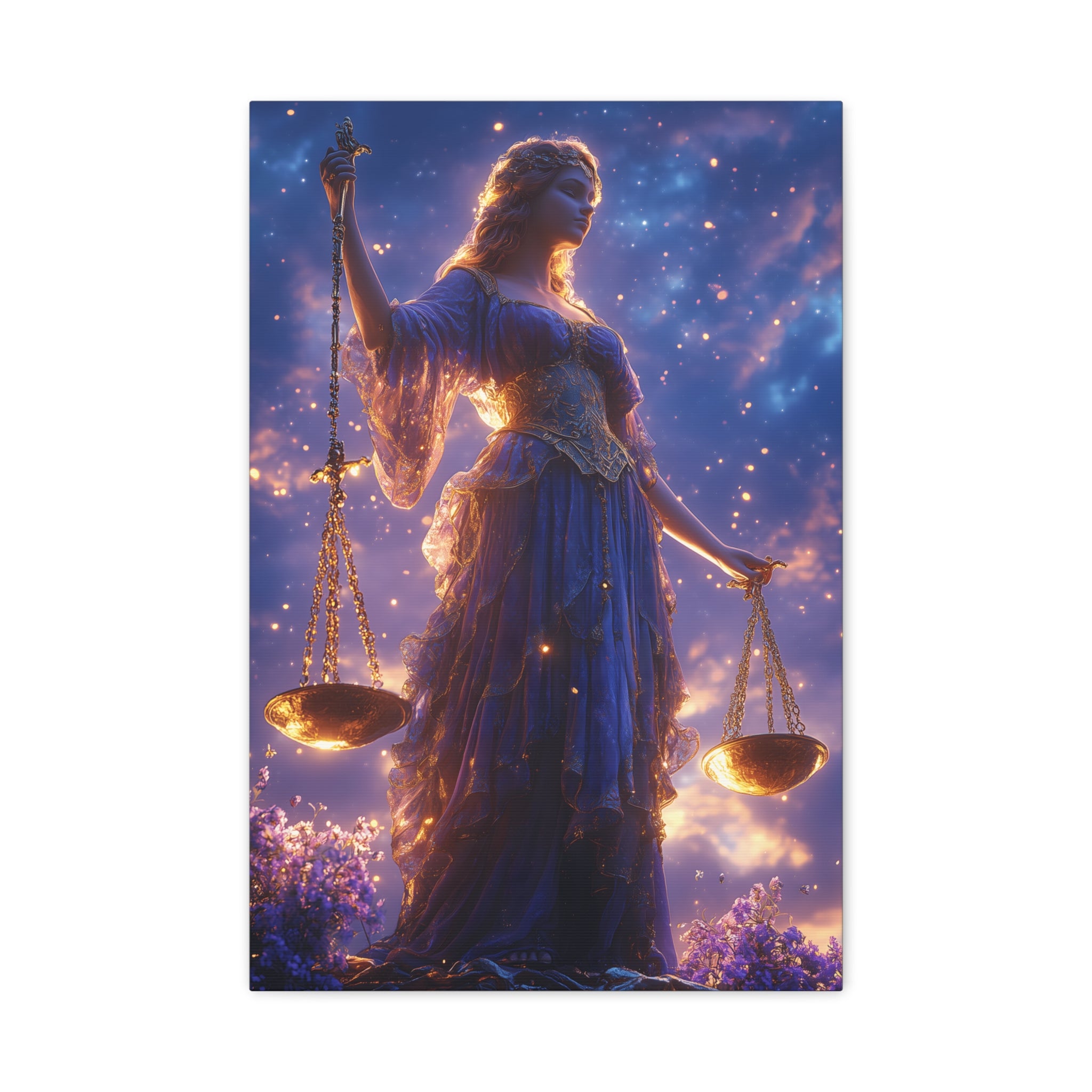 Elegant Justice-Themed Canvas Art Print, Inspirational Home Decor, Perfect Gift for Law Students, Libra Decor, Goddess of Justice Wall Art