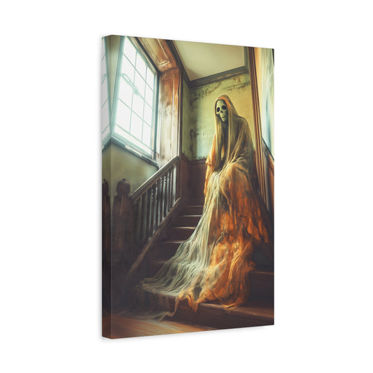 Haunting Ghost Canvas Art, Spooky Home Decor, Halloween Wall Art, Gothic Decoration, Creepy Haunted Print