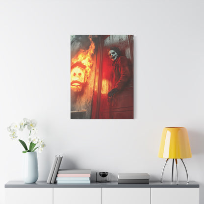 Halloween Horror Art Print, Spooky Home Decor, Creepy Wall Art, Unique Gift for Haunted House Lovers, Matte Canvas Artwork