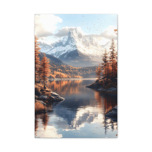 Serene Landscape Canvas Art, Nature Decor, Wall Art Print, Mountain Scene, Autumn Home Decoration