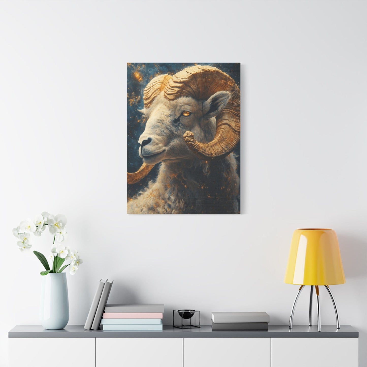 Ram Portrait Matte Canvas Wall Art, Animal Decor for Home, Rustic Wall Decor, Gift for Animal Lovers, Unique Birthday Gift