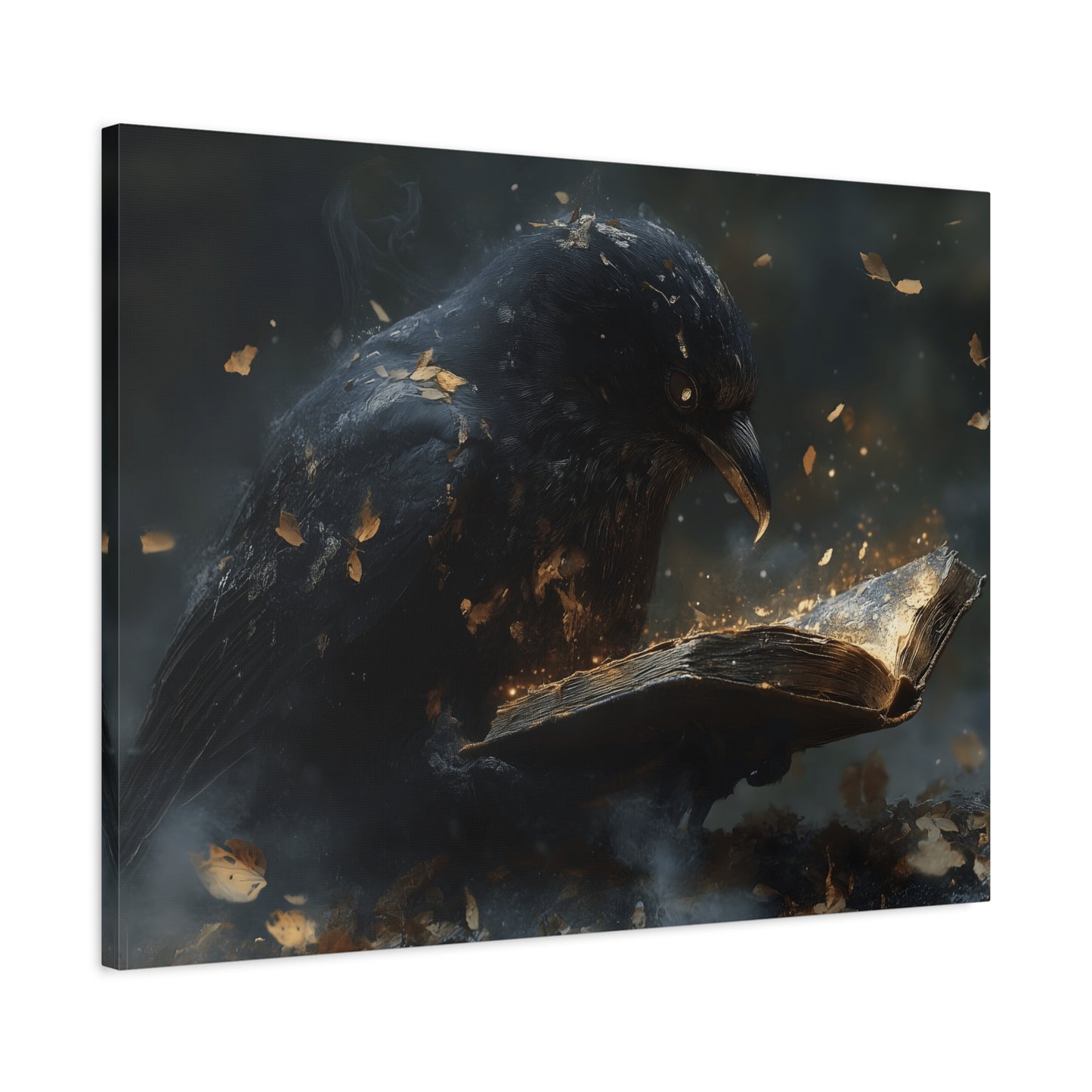 Mystical Raven Canvas Art Print, Gothic Wall Decor, Witchy Home Aesthetic, Unique Gift, Dark Fantasy Decoration