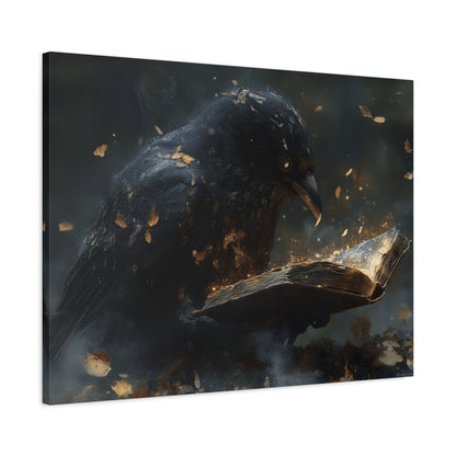 Mystical Raven Canvas Art Print, Gothic Wall Decor, Witchy Home Aesthetic, Unique Gift, Dark Fantasy Decoration
