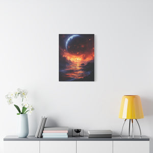 Stretched Canvas Art Print, Cosmic Landscape, Wall Decor, Galaxy Artwork, Home Gallery, Celestial Gift, Space Vibe