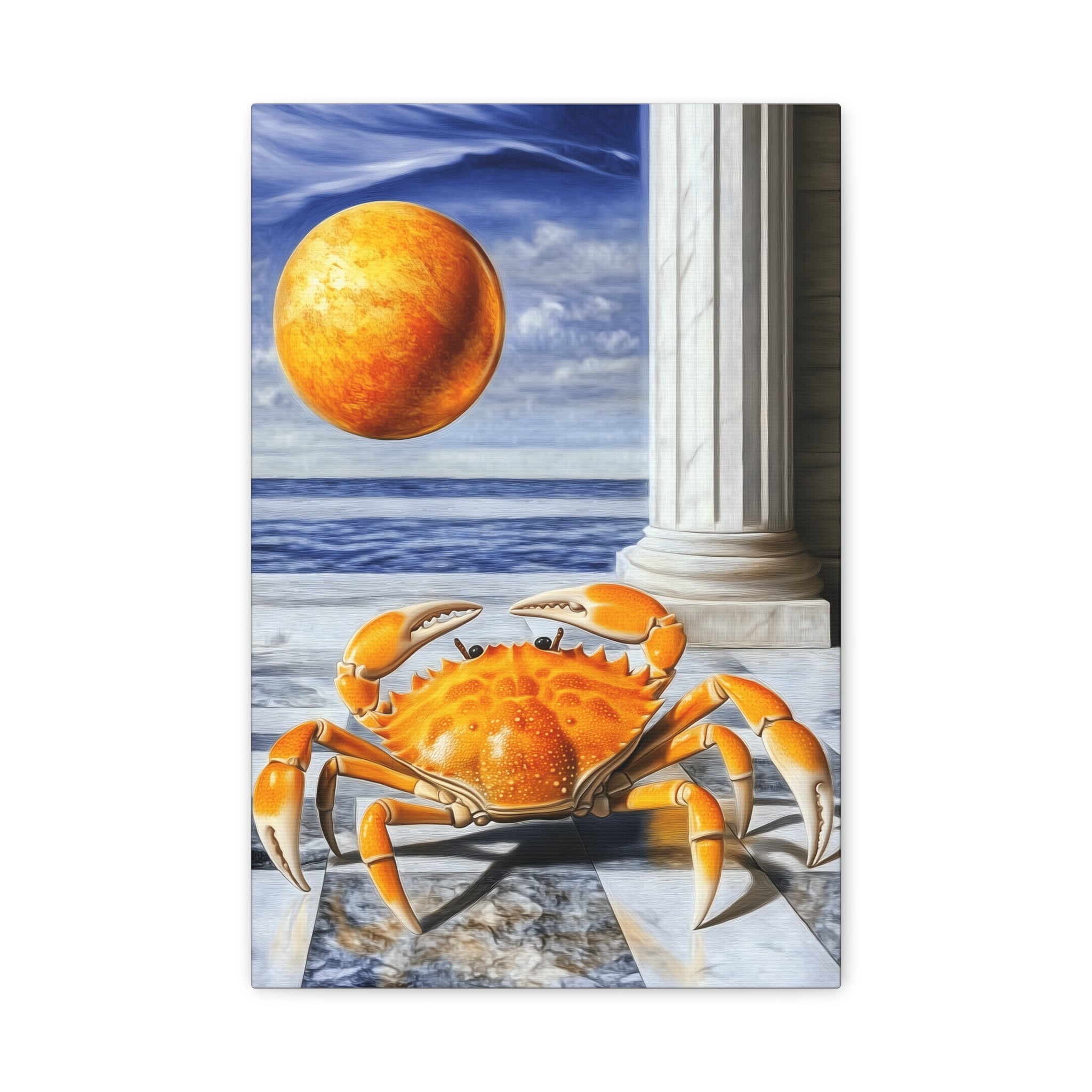 Vibrant Crab Art Canvas Print, Coastal Home Decor, Beach Wall Art, Unique Gift for Ocean Lovers, Nautical Themed Artwork, Summer Decor