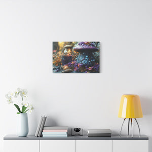 Enchanted Mushroom Canvas Print, Nature Wall Art, Fairy Tale Décor, Magical Home Accent