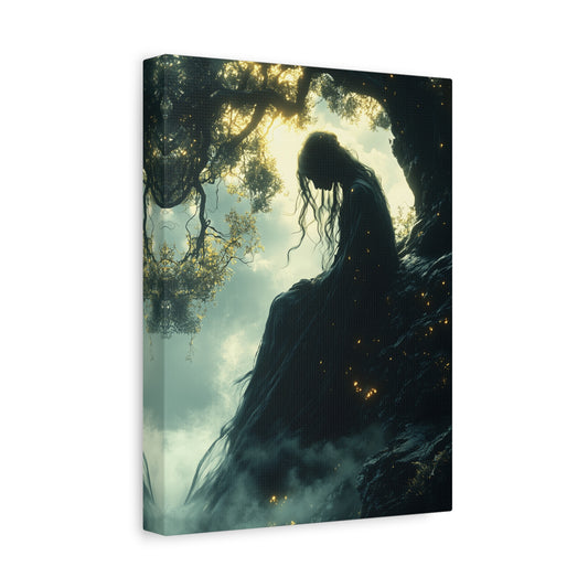 Mystical Forest Canvas Art, Dreamy Home Decor, Bohemian Wall Art, Enchanted Forest Print, Ethereal Nature Artwork, Gift for Nature Lovers