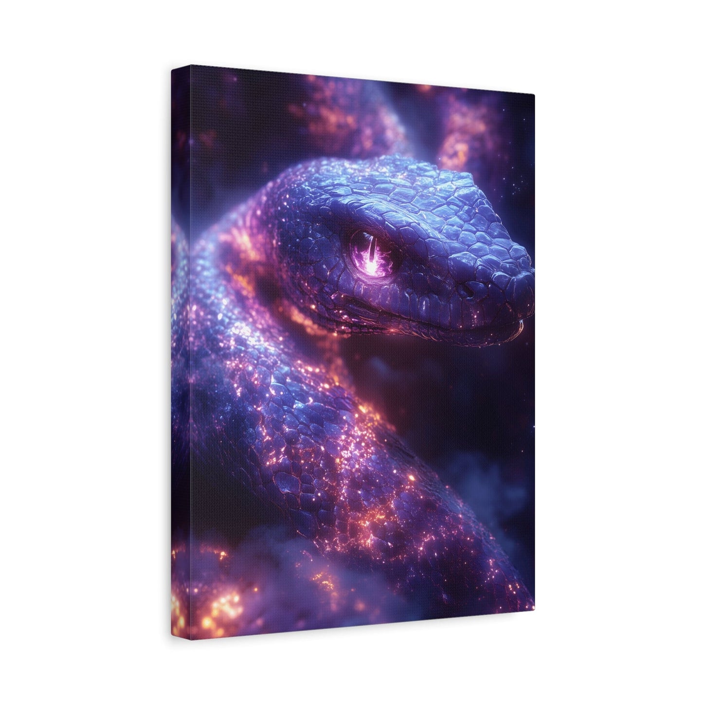 Cosmic Creature Canvas Art, Wall Decor, Home Gallery, Unique Gift, Space-Inspired Art, Mystic Snake Print