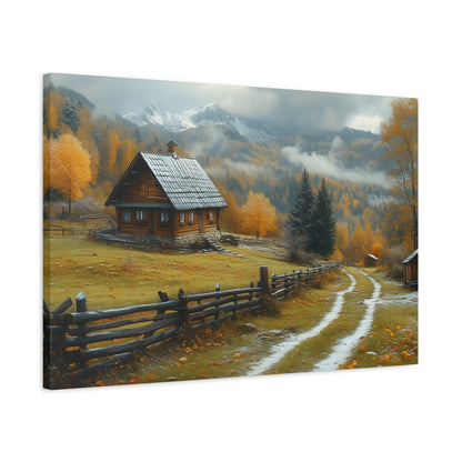 Autumn Landscape Canvas Art, Nature Wall Decor, Cozy Home Aesthetic, Seasonal Artwork, Gift for Nature Lovers