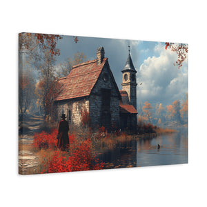 Rustic Art Canvas, Wall Decor, Home Decoration, Cozy Living Room, Nature Scene, Ideal for Holidays