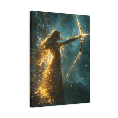 Celestial Archer Canvas Art Print, Dreamy Home Decor for Art Lovers, Gift for Her, Modern Wall Art, Bohemian Room Decor