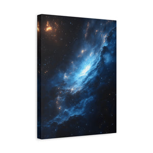Cosmic Blue Matte Canvas Art Print, Astral Galaxy Wall Decor, Home Office Artwork, Celestial Gift, Space Lover Decor