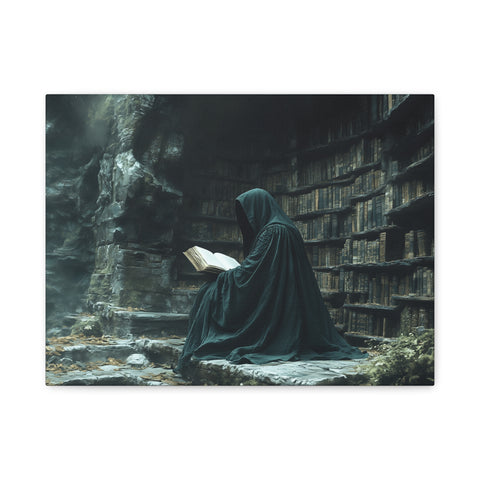 Mystical Reading Wall Art, Canvas Print for Book Lovers, Cozy Home Decor, Fantasy Artwork, Perfect Gift for Readers