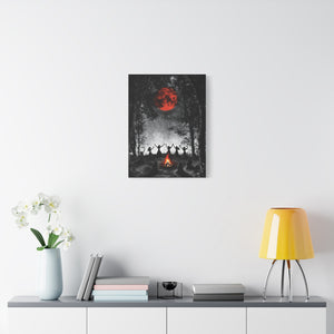 Mystical Campfire Canvas Print, Art Decor for Witchcraft, Halloween Nights, Boho Style, Unique Home Decoration, Gift for Spiritual Seekers
