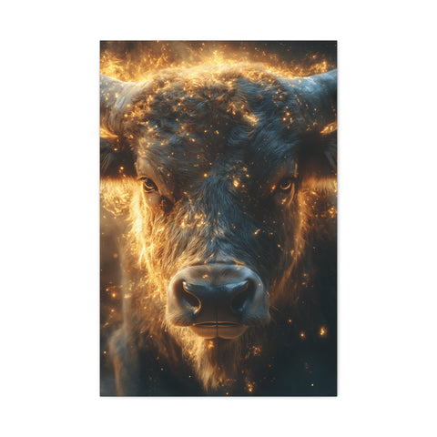 Stretched Canvas Wall Art, Bull Artwork for Home Decor, Rustic Farmhouse Style, Perfect Gift for Animal Lovers, Ideal for Living Room [...]