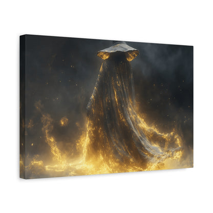 Canvas Wall Art, Fantasy Decor, Wizard Artwork, Fire Theme, Mystical Home Accent
