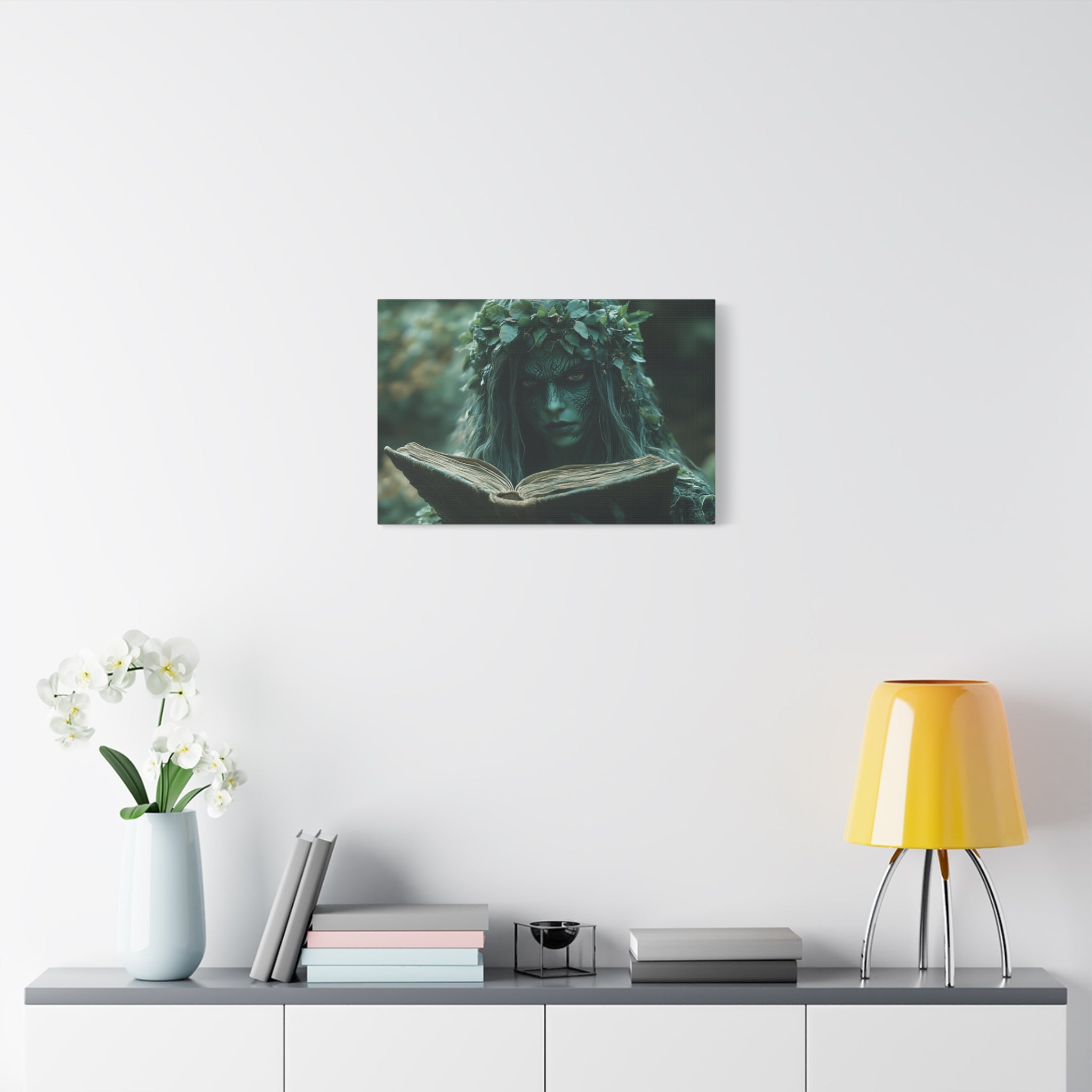 Forest Goddess Art Canvas Wall Décor, Nature Lover Gift, Boho Home Decoration, Fantasy Artwork, Unique Gift Idea