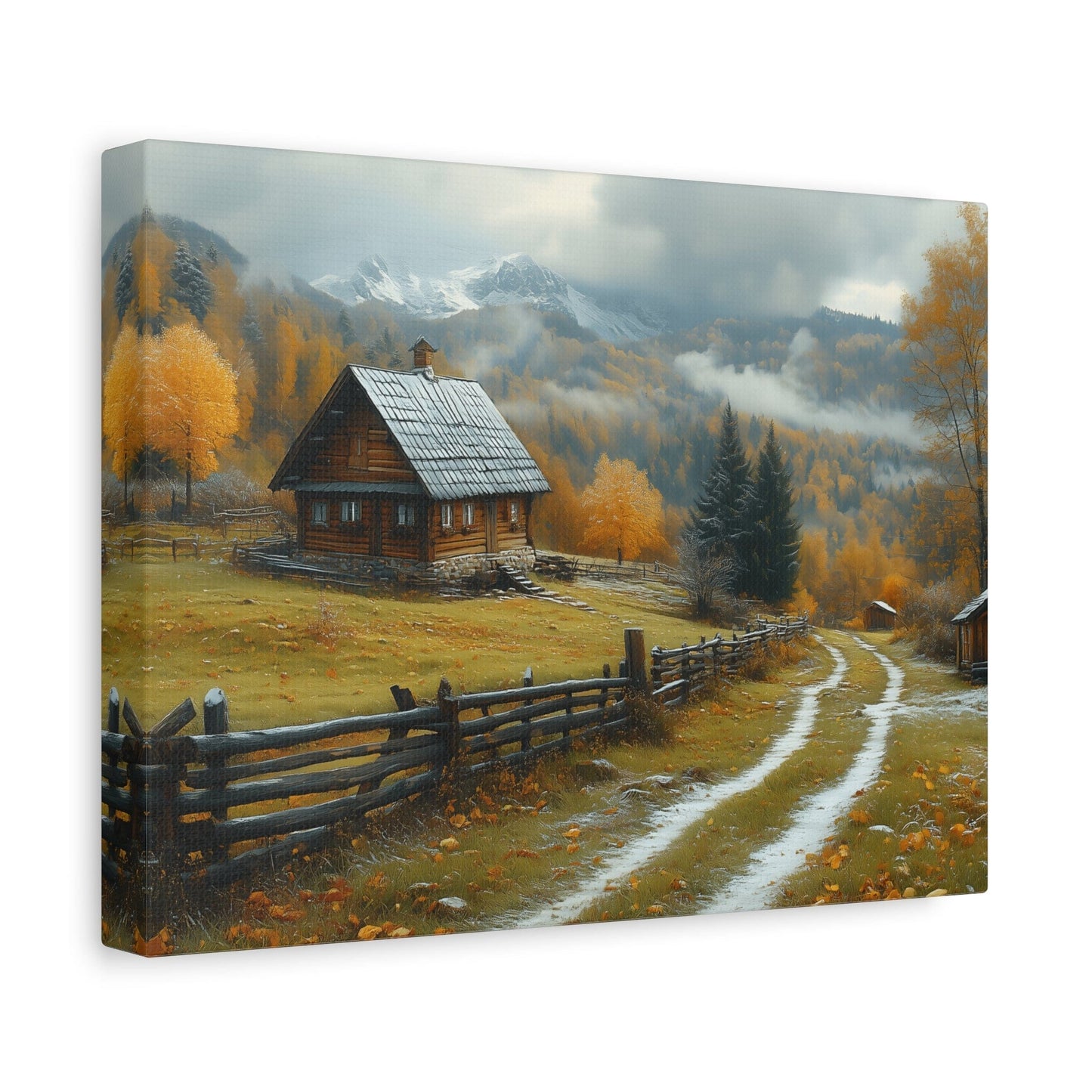 Autumn Landscape Canvas Art, Nature Wall Decor, Cozy Home Aesthetic, Seasonal Artwork, Gift for Nature Lovers