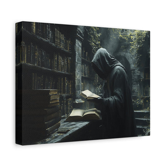 Mysterious Library Canvas Print, Dark Academia Wall Art, Book Lover Gift, Gothic Home Decor, Reading Nook Decoration, Unique Wall Art