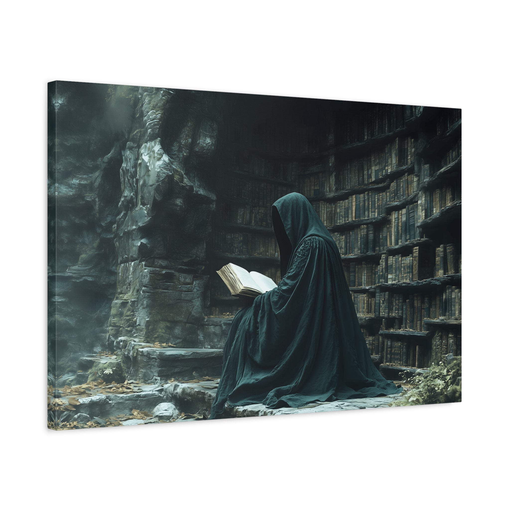 Mystical Reading Wall Art, Canvas Print for Book Lovers, Cozy Home Decor, Fantasy Artwork, Perfect Gift for Readers