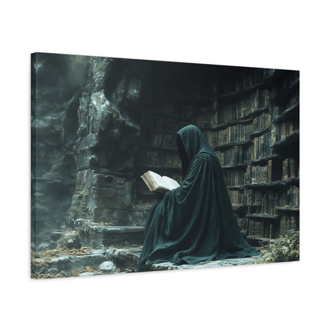 Mystical Reading Wall Art, Canvas Print for Book Lovers, Cozy Home Decor, Fantasy Artwork, Perfect Gift for Readers