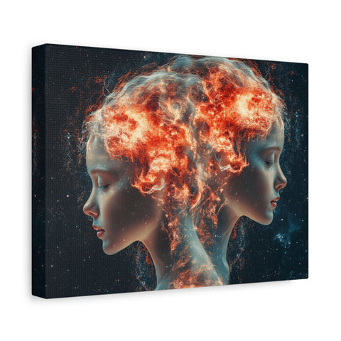 Celestial Portrait Canvas Art, Cosmic Wall Decor, Mystical Home Aesthetic, Gift for Art Lovers, Unique Space-Inspired Artwork