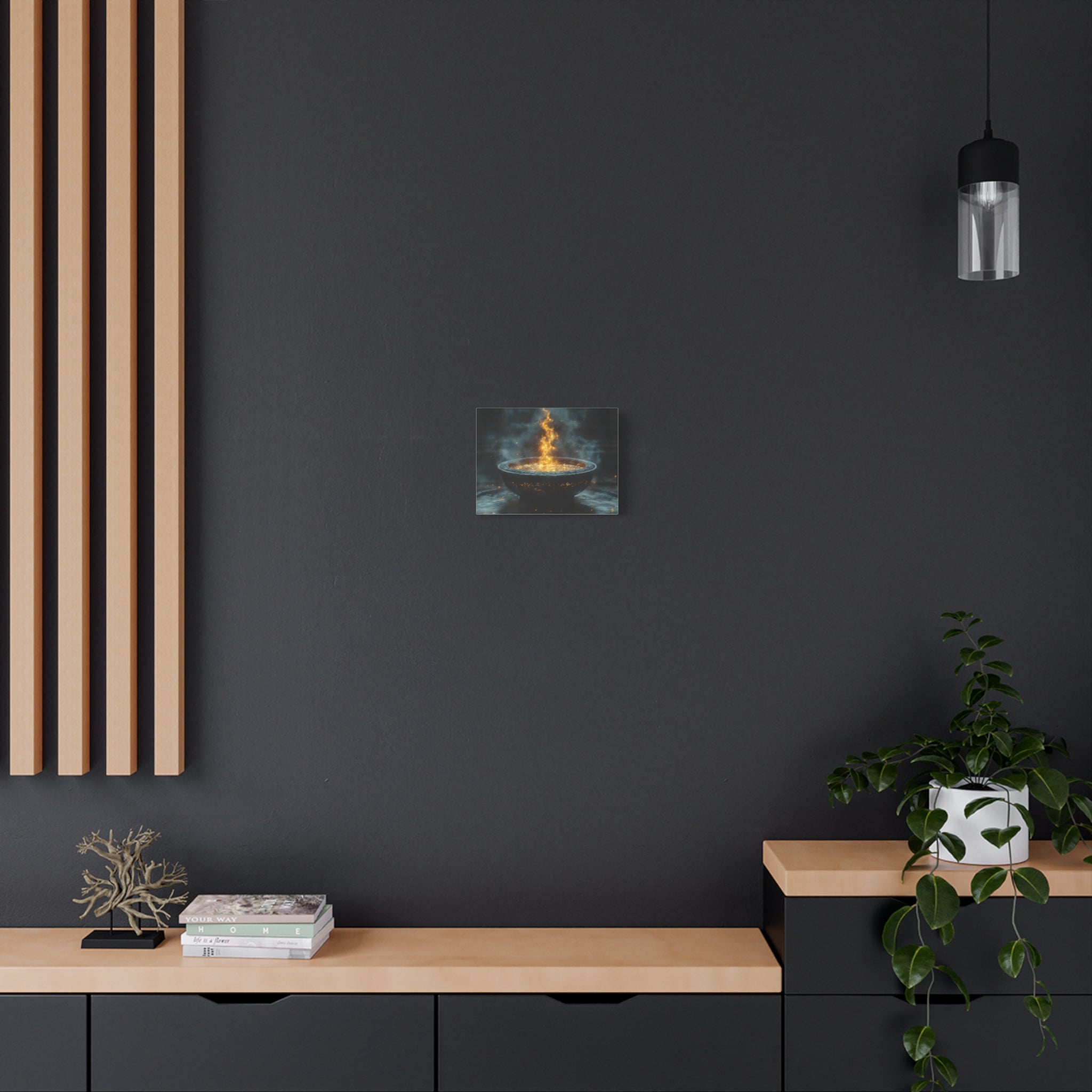 Mystical Fire Canvas Art, Home Decor, Aura Wall Art, Gift for Nature Lovers, Fantasy Room Decoration