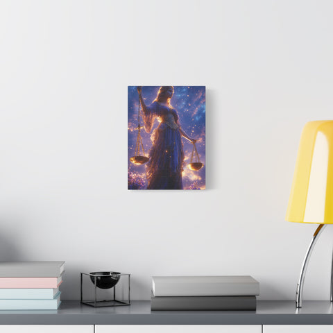 Elegant Justice-Themed Canvas Art Print, Inspirational Home Decor, Perfect Gift for Law Students, Libra Decor, Goddess of Justice Wall Art