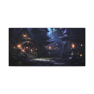 Ethereal Mystic Village Canvas Print, Perfect Wall Art for Fantasy Lovers, Home Décor, Gift Idea for Special Occasions, Magical Scene