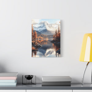 Serene Landscape Canvas Art, Nature Decor, Wall Art Print, Mountain Scene, Autumn Home Decoration