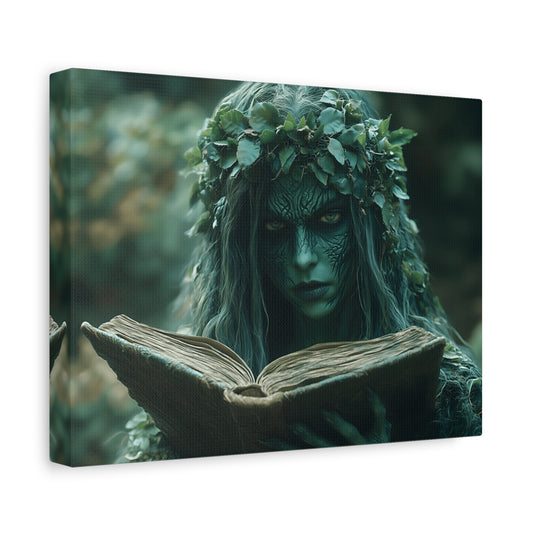 Forest Goddess Art Canvas Wall Décor, Nature Lover Gift, Boho Home Decoration, Fantasy Artwork, Unique Gift Idea