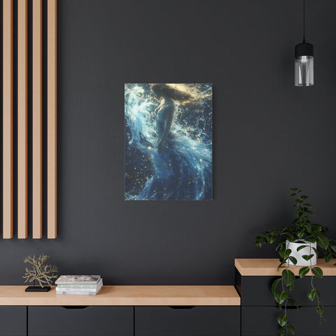 Canvas Wall Art - Mystical Water Goddess, Ethereal Decor for Home, Unique Gift for Art Lovers, Nautical Theme, Ocean Inspired