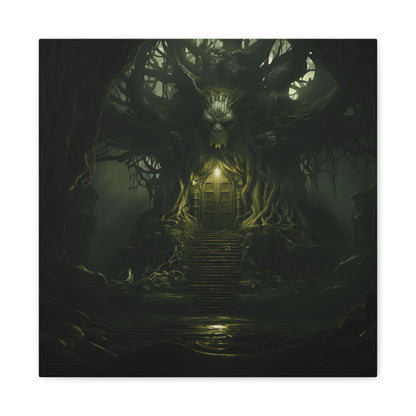 Mystical Forest Canvas Wall Art, Fantasy Decor, Enchanted Home, Gift for Nature Lovers, Dark Aesthetic Room Decor, Gothic Artwork