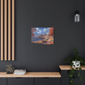 Autumn Landscape Canvas Art, Fall Wall Decor, Nature Artwork, Home Decoration, Seasonal Gift, Scenic Painting