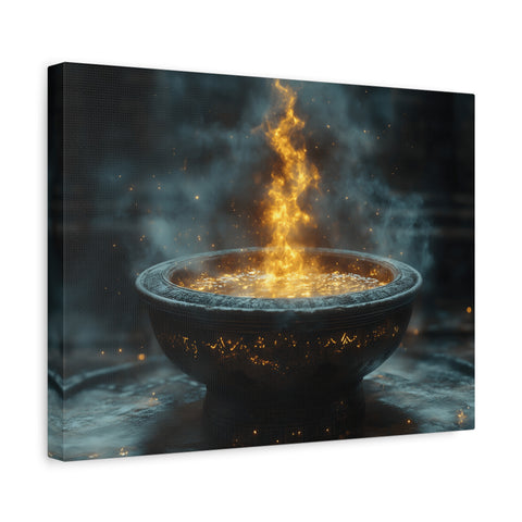 Mystical Fire Canvas Art, Home Decor, Aura Wall Art, Gift for Nature Lovers, Fantasy Room Decoration