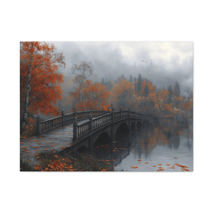 Autumn Landscape Canvas Print, Cozy Home Decor, Fall Artwork for Living Room, Gift for Nature Lovers, Fall Themed Wall Art